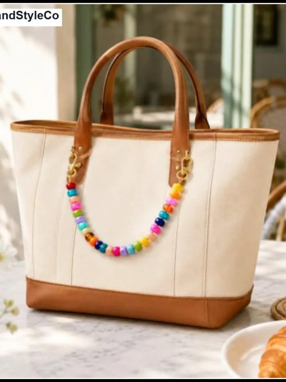 Chunky Resin Beaded Bag Charm Keychain